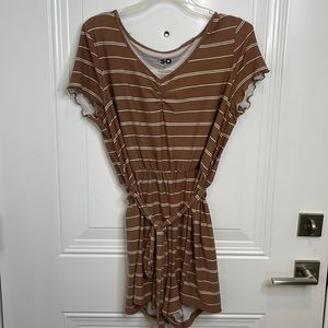 Light Brown Striped Romper - So - Large